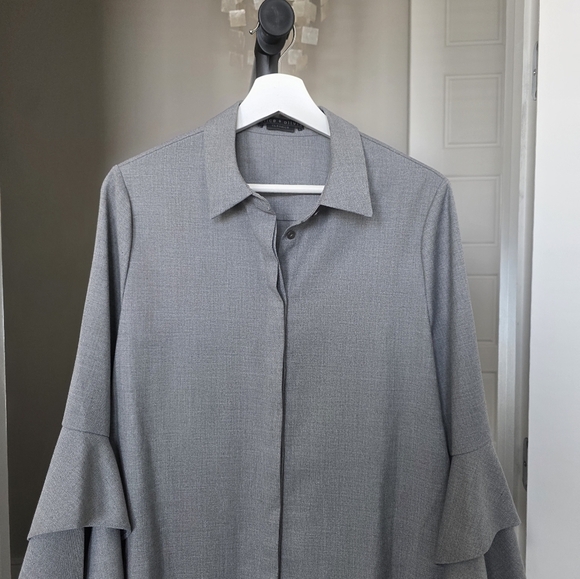 Alice + Olivia Gray Button Up Shirt Dress Size L - Picture 3 of 8